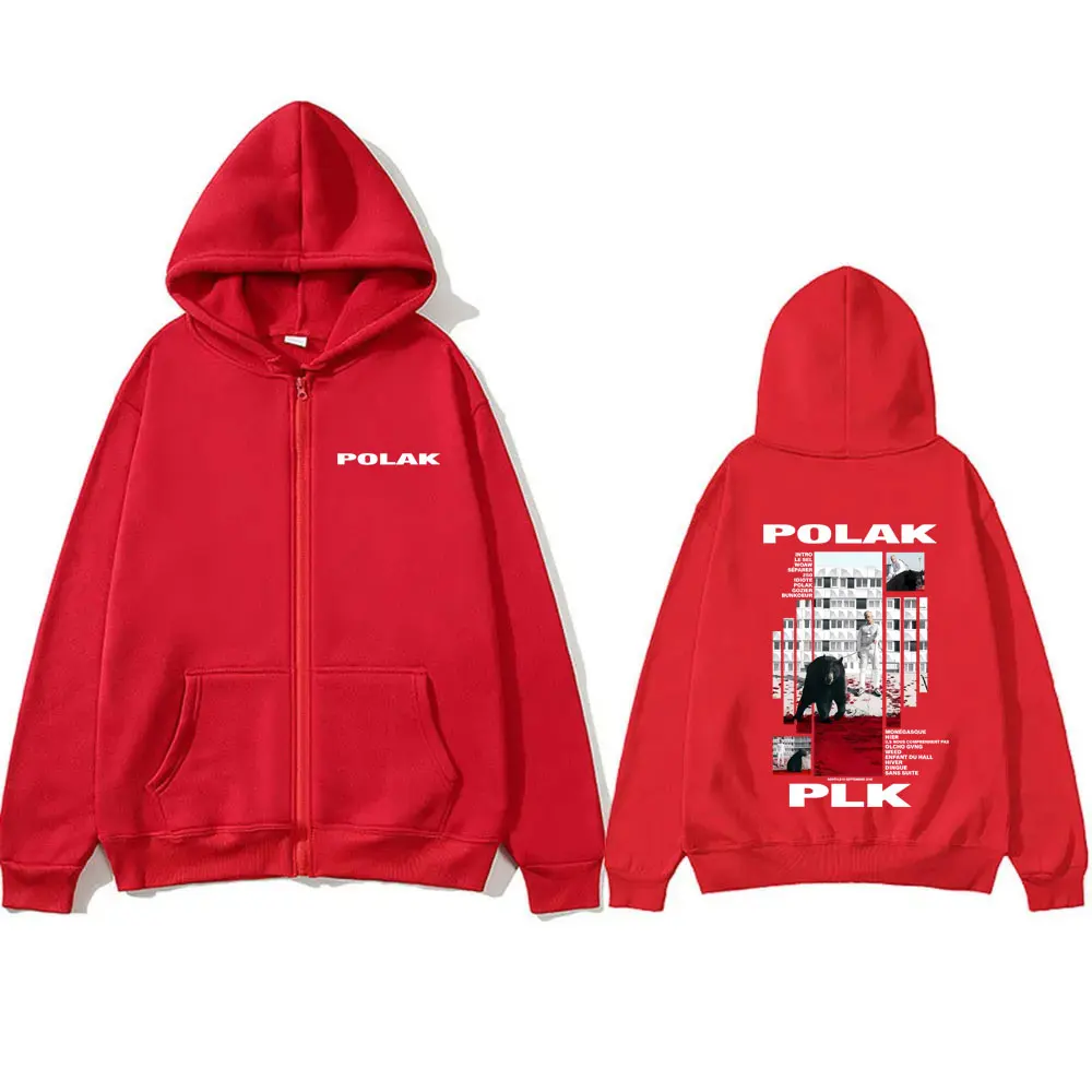 Rapper Plk Polak Print Zipper  - Mens Fashion Zip Up Hoodies ulasan dan harga