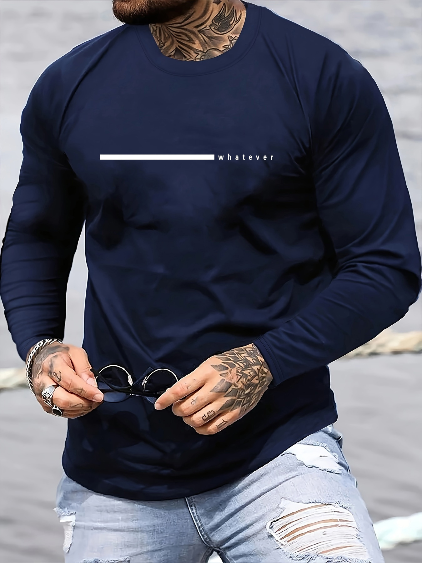 100% Pure Cotton Men's Long Sl - Men'S Fashion T Shirts ulasan dan harga