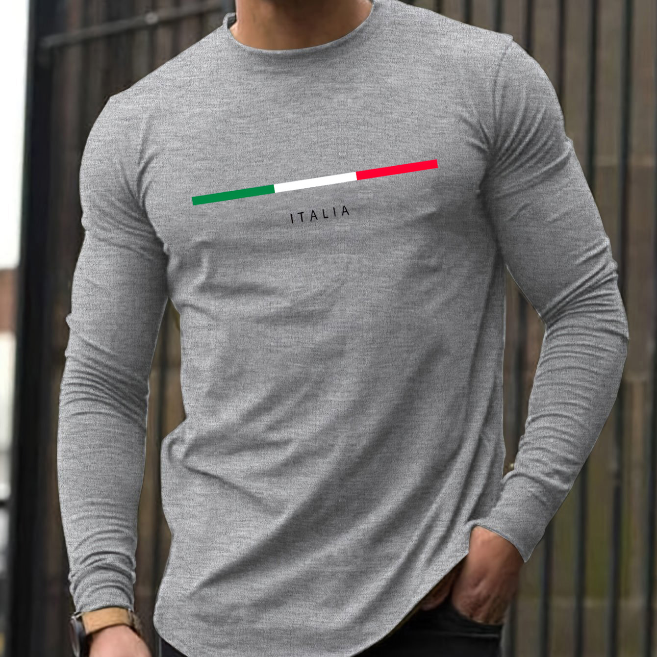 100% Pure Cotton Men's Long Sl - Men'S Fashion T Shirts ulasan dan harga