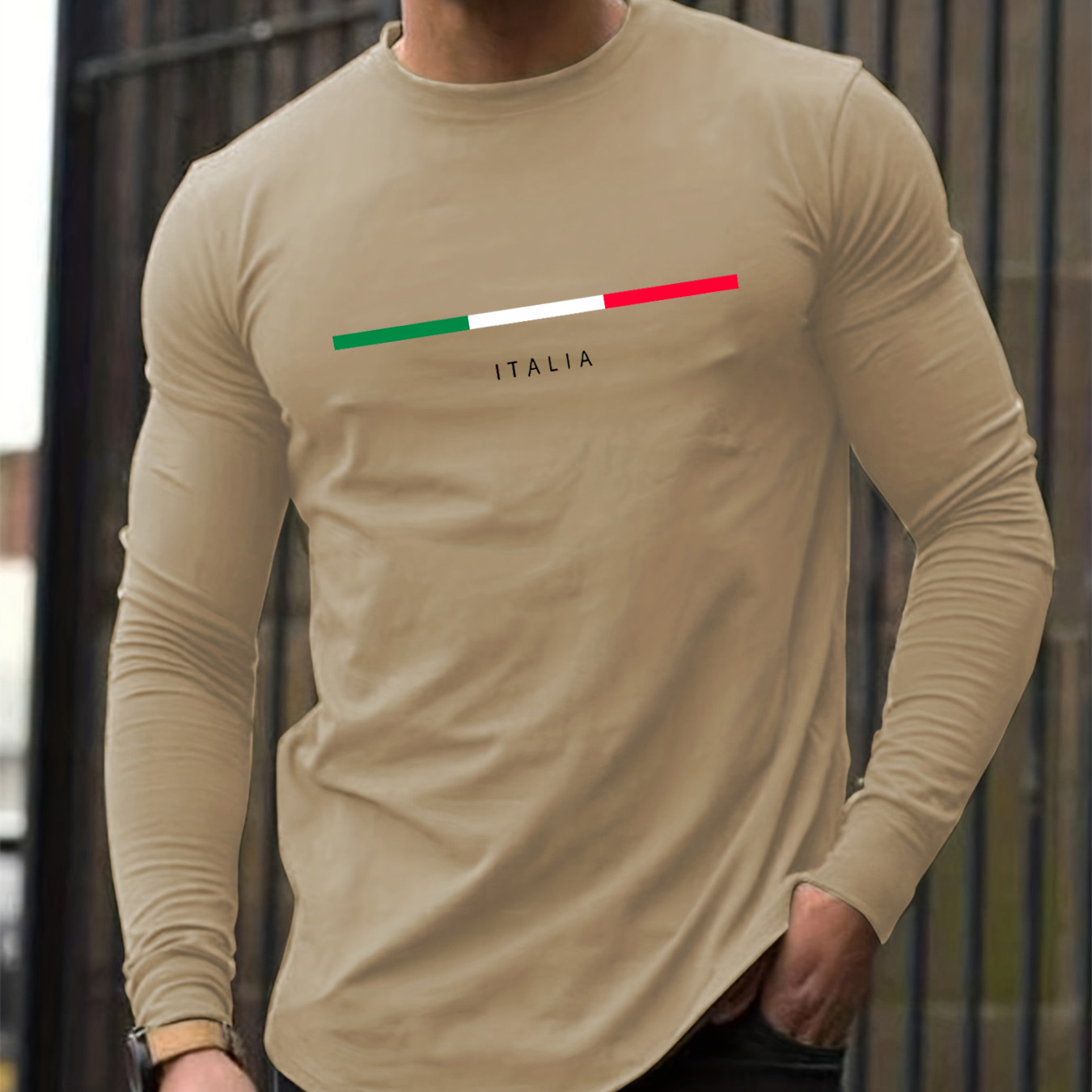100% Pure Cotton Men's Long Sl - Men'S Fashion T Shirts ulasan dan harga