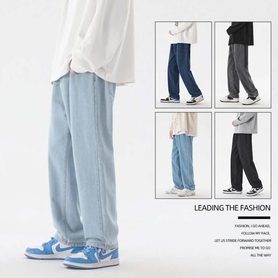 2026 New Korean Fashion Men's  - Men'S Fashion Grey Jeans ulasan dan harga