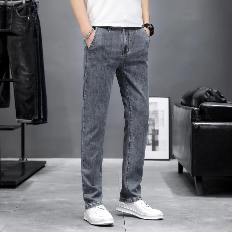 Autumn Stretch Skinny Jeans Me - Men'S Fashion Grey Jeans ulasan dan harga