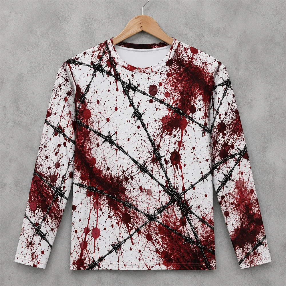3D Print Horror Red Blood Stai - Men'S Fashion T Shirts ulasan dan harga