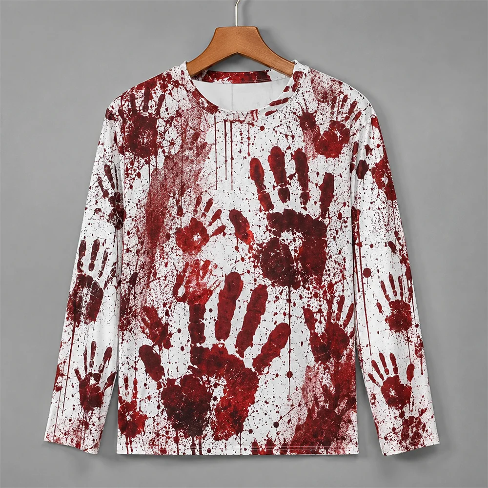 3D Print Horror Red Blood Stai - Men'S Fashion T Shirts ulasan dan harga