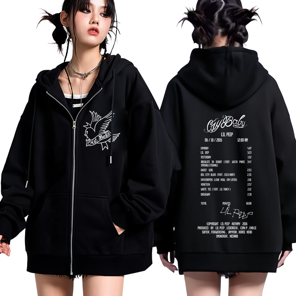 Rapper Lil Peep Cry Baby Album - Mens Fashion Zip Up Hoodies ulasan dan harga