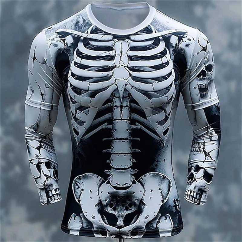 3D Print Skeleton Skulls Patte - Mens Fashion Clothes ulasan dan harga