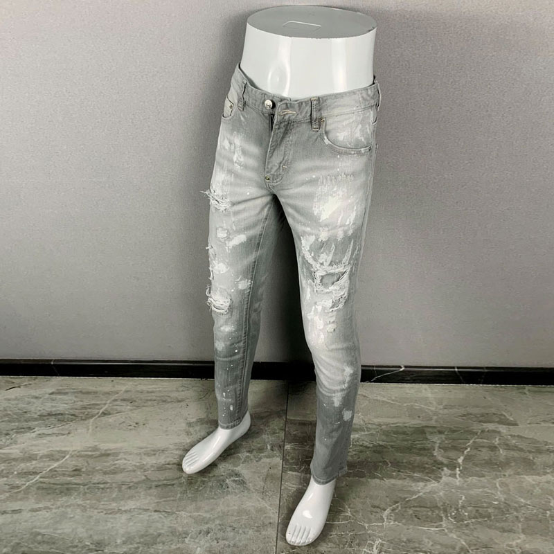 Fashionable new men's jeans, t - Men'S Fashion Grey Jeans ulasan dan harga