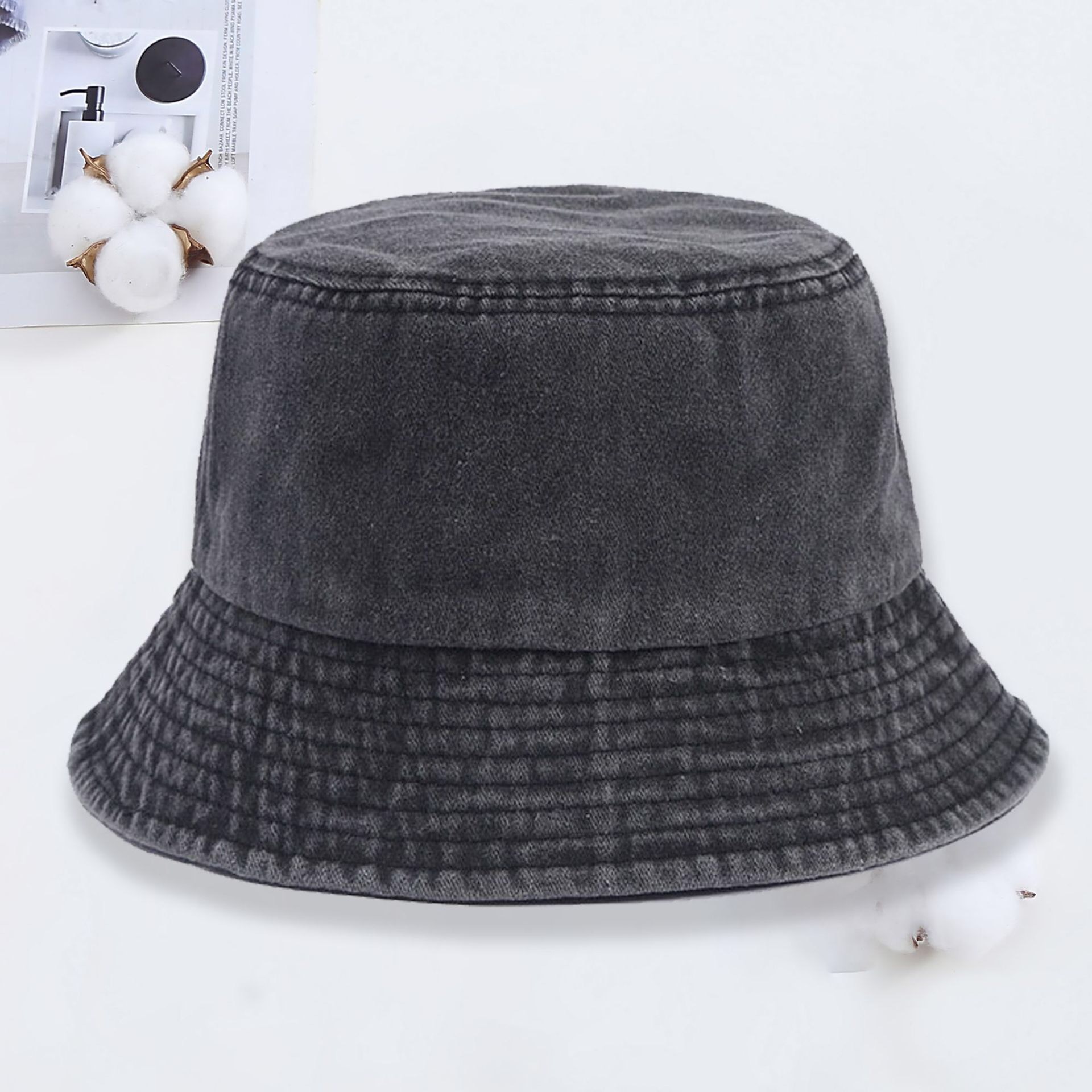 Custom Logo Denim Bucket Hat F - Men'S Fashion With Hat ulasan dan harga