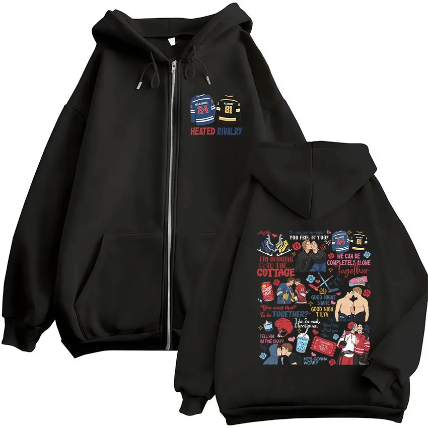 Heated Rivalry Print Zipper Ho - Mens Fashion Zip Up Hoodies ulasan dan harga