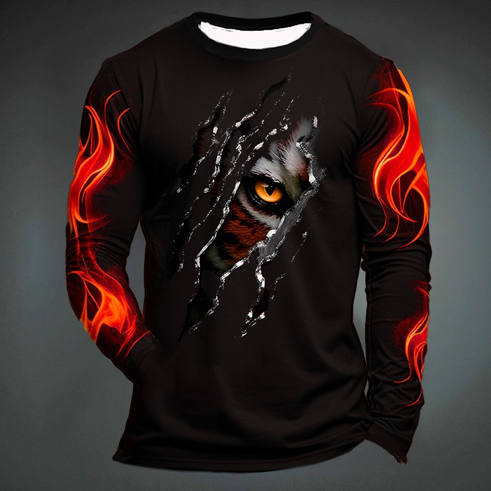 Funny Tiger Print T Shirt For  - Mens Fashion Clothes ulasan dan harga