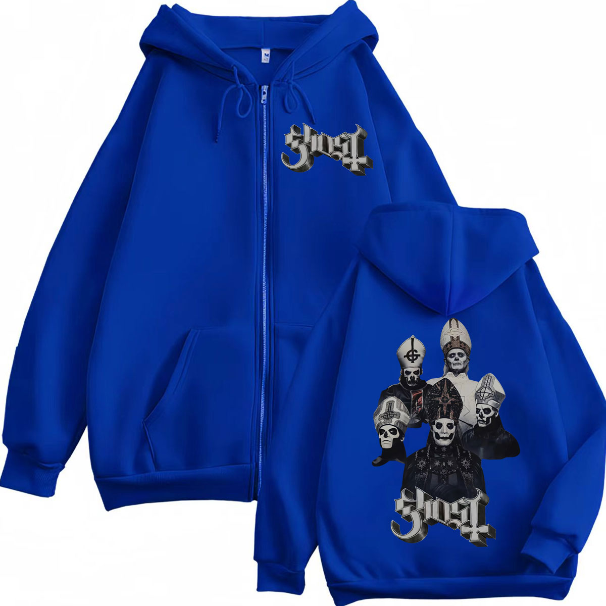 Hot Sale Ghost Band Zipper Hoo - Mens Fashion Zip Up Hoodies ulasan dan harga