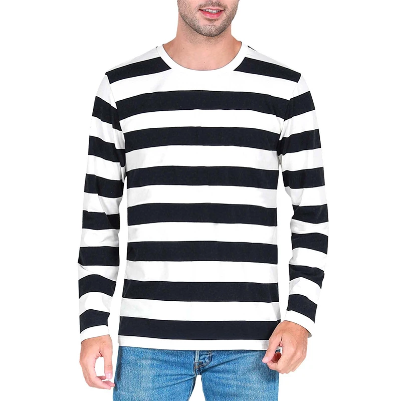 Fashion Contrast Stripe 3D Pri - Men'S Fashion T Shirts ulasan dan harga