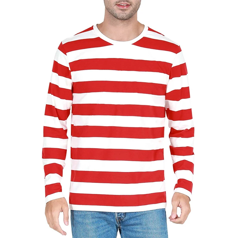 Fashion Contrast Stripe 3D Pri - Men'S Fashion T Shirts ulasan dan harga