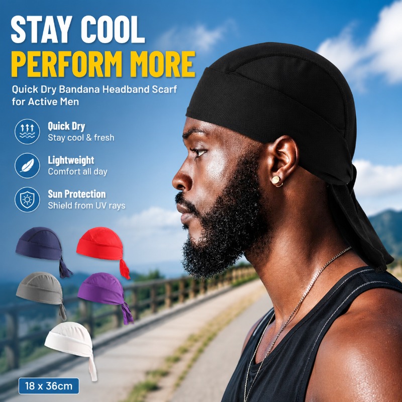 Quick Dry Polyester Bandana He - Men'S Fashion With Hat ulasan dan harga