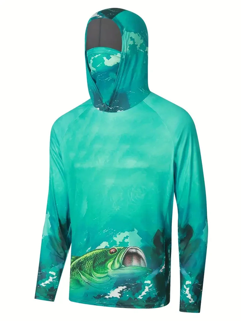 Fishing Shirt Hooded Men Fishi - Mens Fashion Summer ulasan dan harga