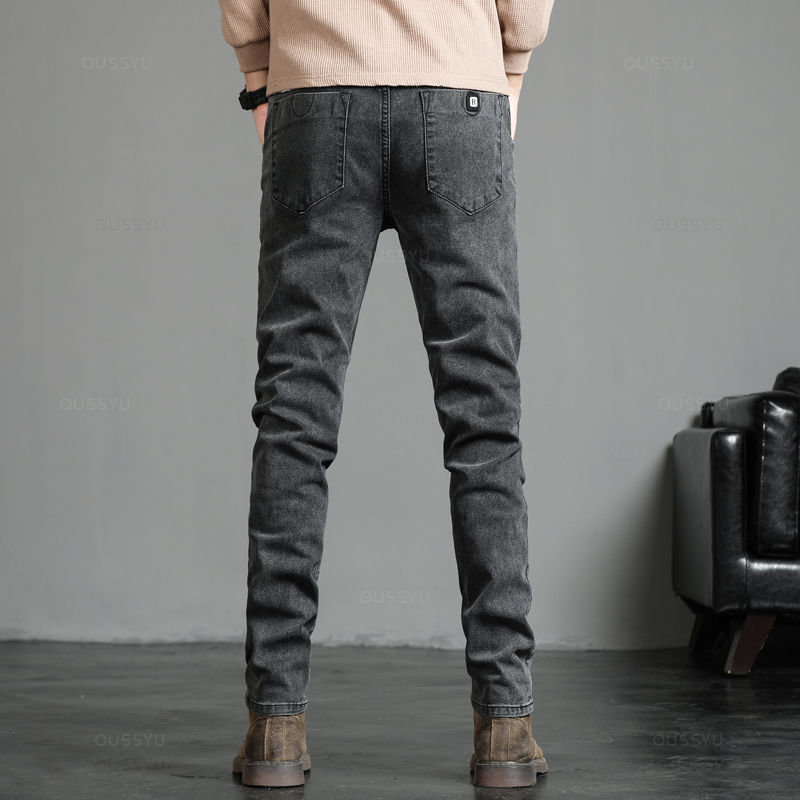 Autumn Winter Cotton Men's Cla - Men'S Fashion Grey Jeans ulasan dan harga