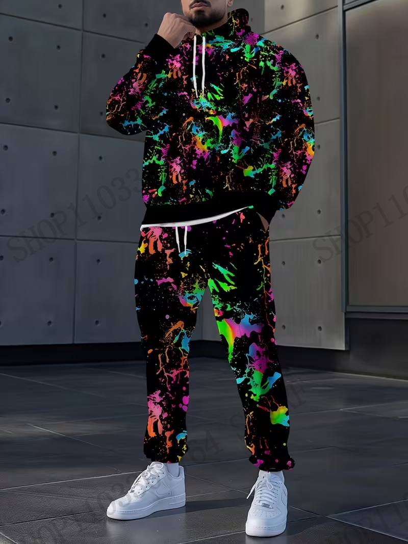 Vibrant Comic Themed 3d Print  - Mens Fashion Clothes ulasan dan harga