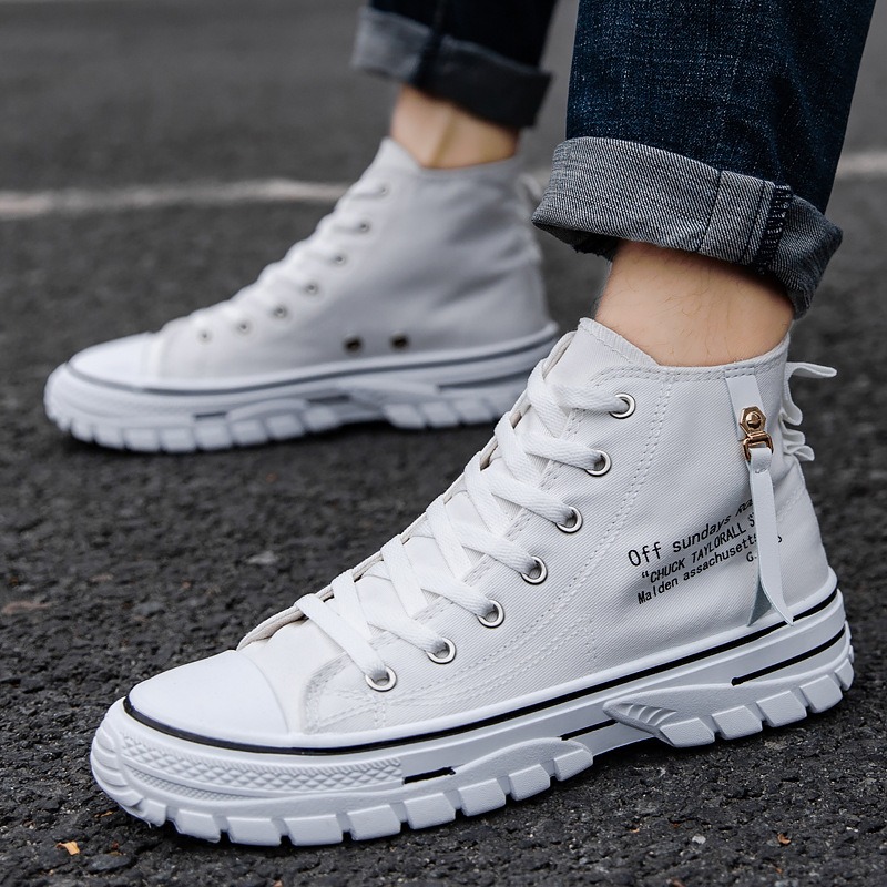 Men Shoes High-Top Canvas Shoe - Mens Fashion Trainers ulasan dan harga