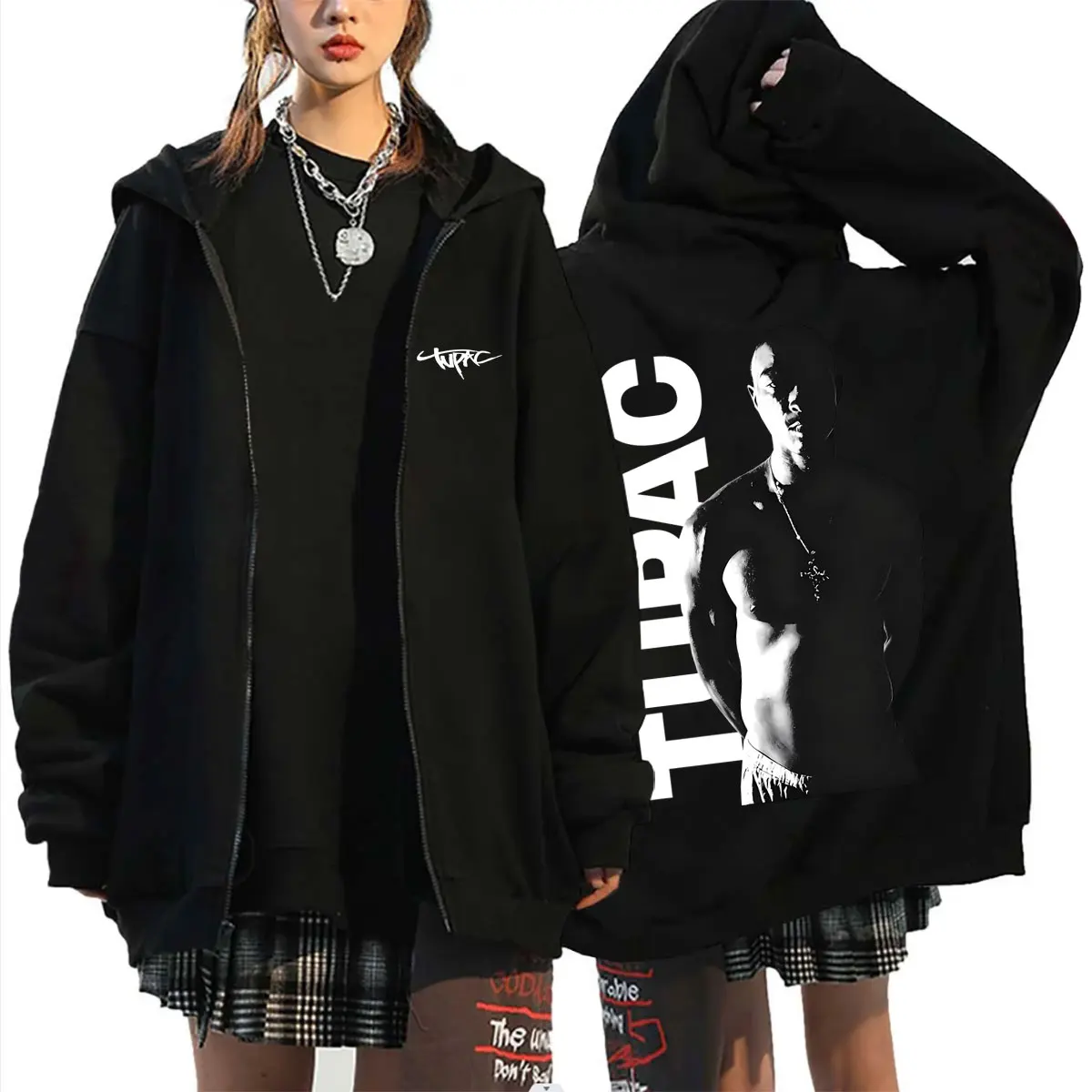 Rapper Tupac 2pac Zipper Hoodi - Mens Fashion Zip Up Hoodies ulasan dan harga